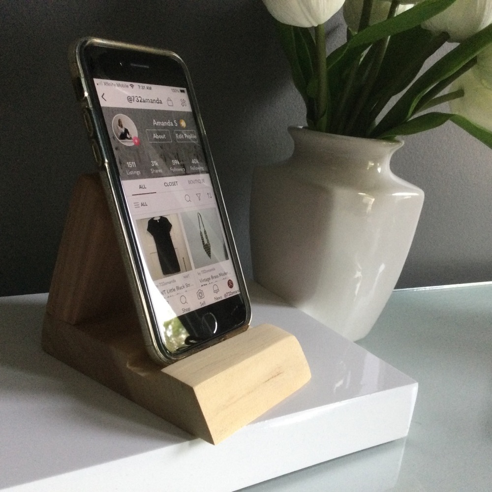 Handmade  Natural Wood Phone  IPad Stand